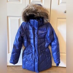 Columbia Women’s Down Puffer Coat with Faux Fur Hood – Size M